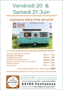 Affiche SLOW MASSAGE 20&21 JUIN 2025
