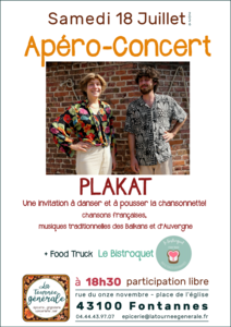 Affiche Ap&eacute;ro-Concert  PLAKAT samedi 18 juillet 2026